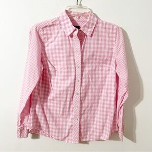 Talbots Petite Button Up Buffalo Checked and Gingham Pointed Collared Shirt 🩷🤍